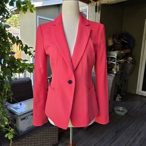 Ann Taylor Petite One-Button Fitted Blazer – Size 2P – Vibrant Pink